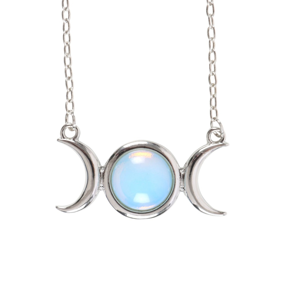 Something Different - Opalite Triple Moon Necklace card - Multicolours